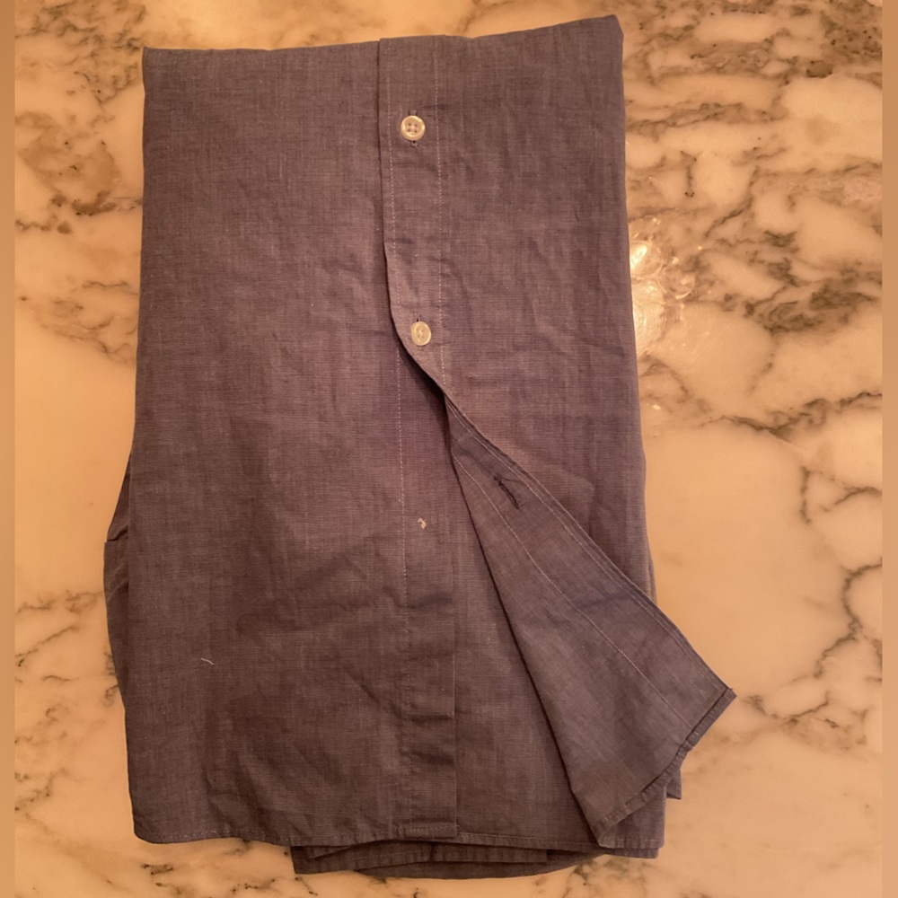 NWT JCREW Mens Blue Button Down Slim Flex shirt Sz XXL - missing last button - Picture 7 of 7